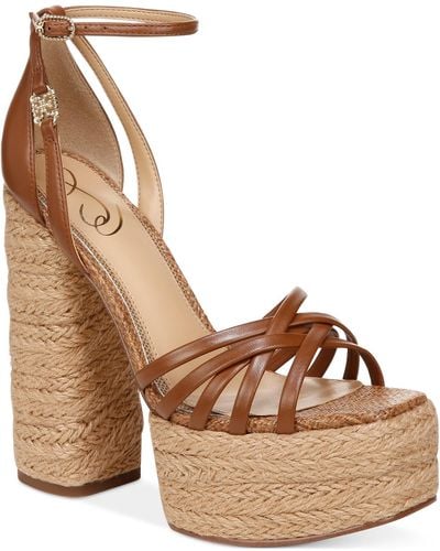 Sam Edelman Kade Ankle Strap Platform Dress Sandals - Brown