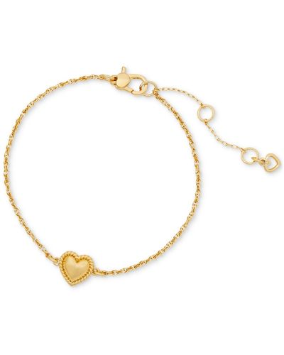 Kate Spade Gold-tone Twisted Frame Heart Link Bracelet - Metallic