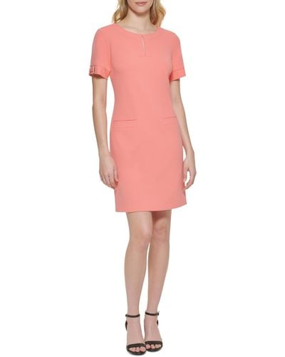 Tommy Hilfiger Short-sleeve Scuba-crepe A-line Dress - Pink