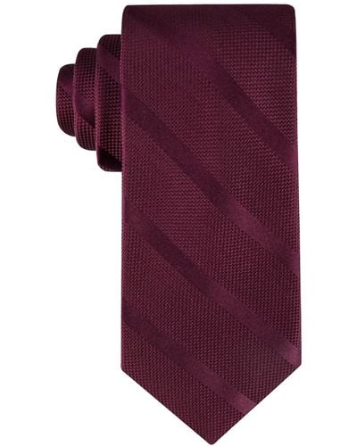 Tommy Hilfiger Solid Textured Stripe Tie - Purple
