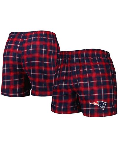 Concepts Sport Navy And Red New England Patriots Ledger Flannel Boxers