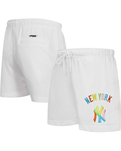 Pro Standard New York Yankees Washed Neon Shorts - White