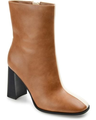 Journee Collection January Two Tone Booties - Multicolor