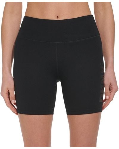DKNY High-waisted Exploded-logo Bike Shorts - Black