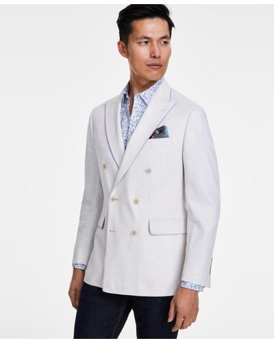 Tallia Slim-fit Double-breasted Sport Coat - White