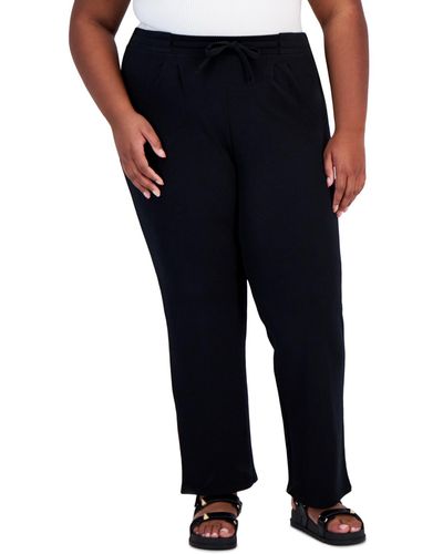 Derek Heart Trendy Plus Size Straight-leg Pants - Black