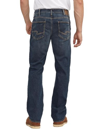 Silver Jeans Co. Zac Relaxed Fit Straight Leg Jeans - Blue