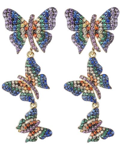 Noir Jewelry Multi-colored Cubic Zirconia Butterfly Statement Earring - Metallic