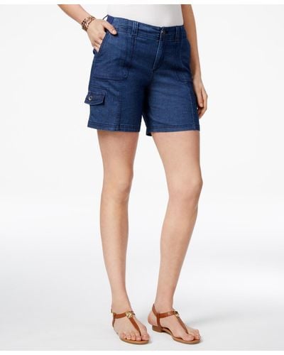 Style & Co. Comfort-waist Cargo Shorts - Blue