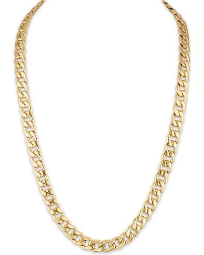 Macy's Cuban Link (11.75mm) 22" Chain In Yellow Ip Plated Stainless Steel (also In Black Ip And Stainless Steel) - Metallic