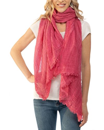 Vince Camuto Washed Fabric Solid Wrap Scarf - Red