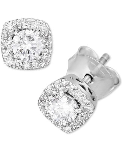 Forever Grown Diamonds Lab-created Diamond Halo Stud Earrings (1/2 Ct. T.w. - Metallic