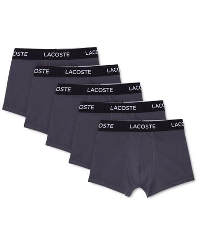Lacoste 5 Pack Cotton Trunk Underwear - Blue