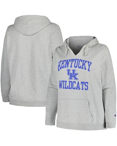 Champion Kentucky Wildcats Plus Size Heart & Soul Notch Neck Pullover Hoodie - Gray