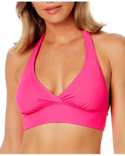 Anne Cole Solid Banded Halter Bikini Top - Pink