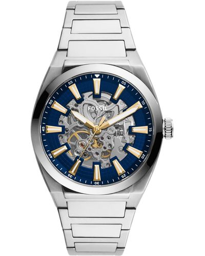 Fossil Everett Automatic Stainless Steel Watch 42mm - Metallic