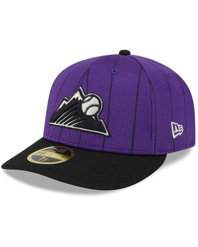KTZ Colorado Rockies 2024 Batting Practice Low Profile 59fifty Fitted Hat - Purple
