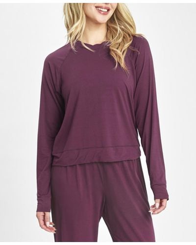 Lively The All-day Crew Neck Long-sleeve Top - Purple