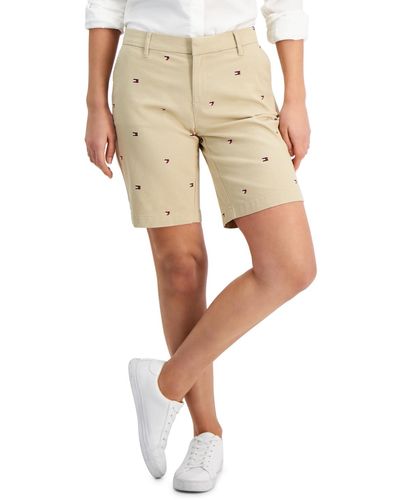 Tommy Hilfiger 9" Cotton Bermuda Shorts - Natural