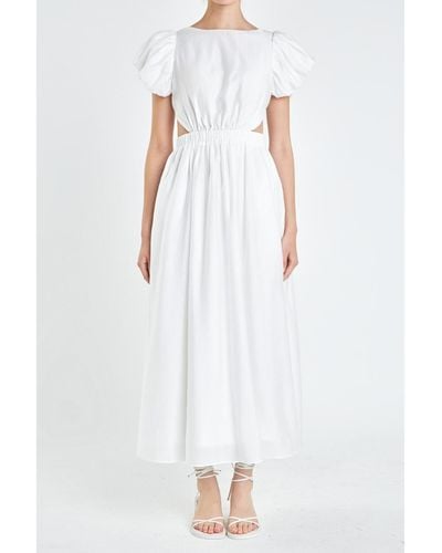 English Factory Cut Out Midi Dress - White
