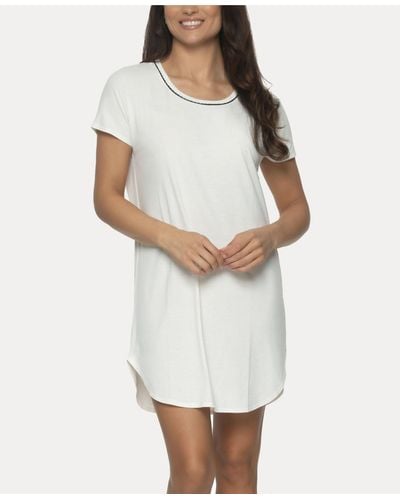 Felina Jessie Knit Sleep Shirt - White