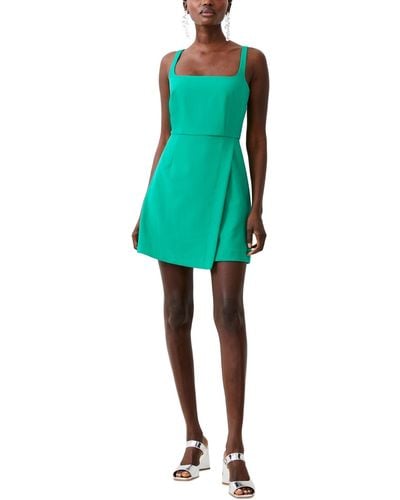 French Connection Whisper Crossover Mini Dress - Green
