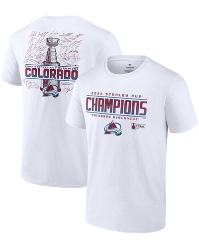Fanatics Colorado Avalanche 2022 Stanley Cup Champions Signature Roster T-shirt - White