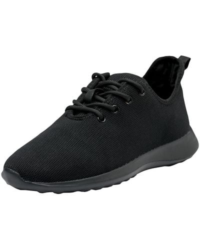 Alpine Swiss Knit Fashion Sneakers Lightweight Athletic Walking Tennis Shoes - Black