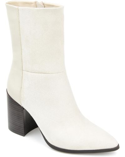 Journee Collection Sharlie Two-tone Booties - White