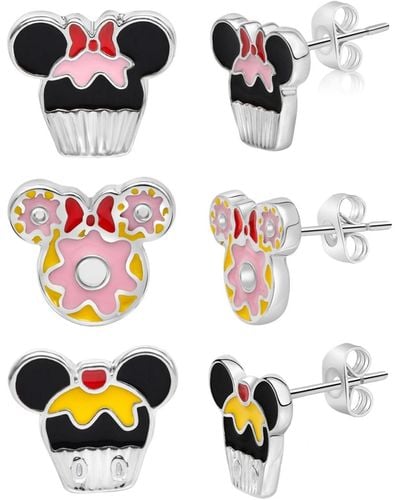 Disney Mickey And Minnie Mouse Fashion Stud Earring - White