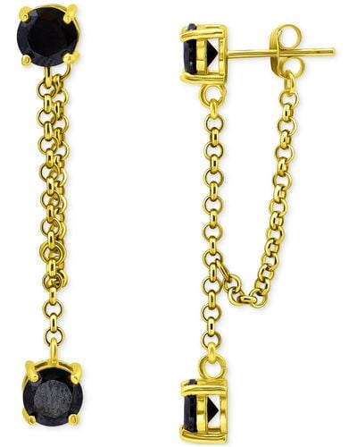 Giani Bernini Cubic Zirconia Chain Front & Back Drop Earrings - Metallic