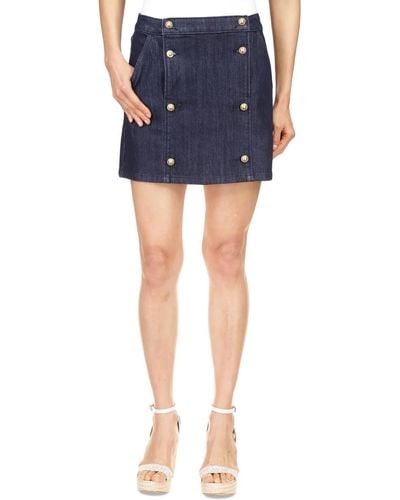 Michael Kors Michael Button-front Denim Mini Skirt - Blue