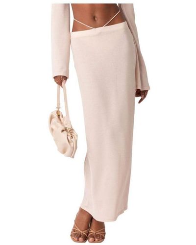 Edikted Celeste Low Rise Strap Maxi Skirt - White