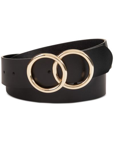 INC International Concepts Double Circle Belt, Created For Macy's - Black