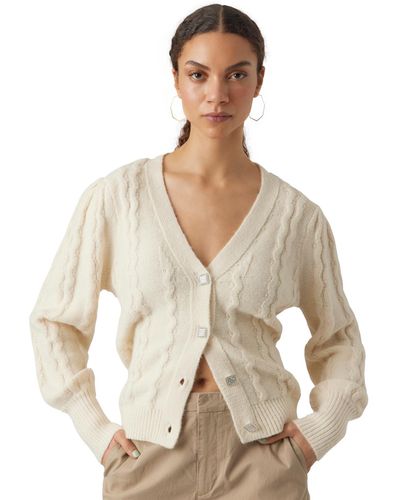 Vero Moda knitted cardigan with diamante buttons in cream