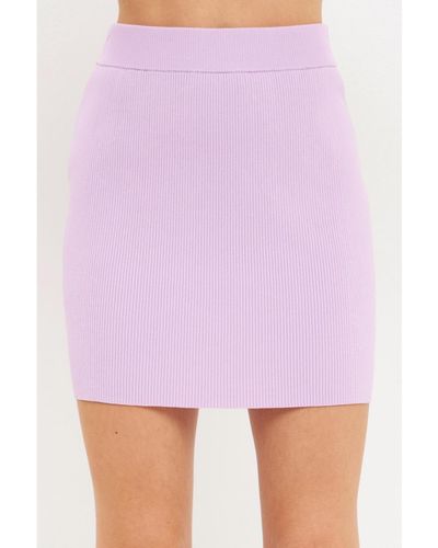 Endless Rose Banded Knit Mini Skirt - Purple