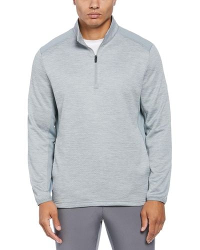 PGA TOUR Two-tone Space-dyed Quarter-zip Golf Pullover - Blue