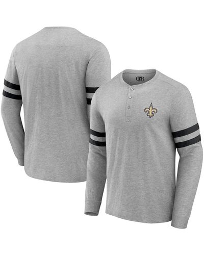 Fanatics Nfl X Darius Rucker Collection By New Orleans Saints Henley Long Sleeve T-shirt - Gray
