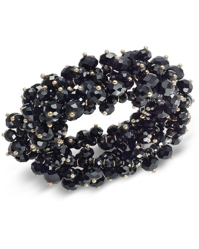 INC International Concepts Gold-tone Bead Cluster Stretch Bracelet - Black