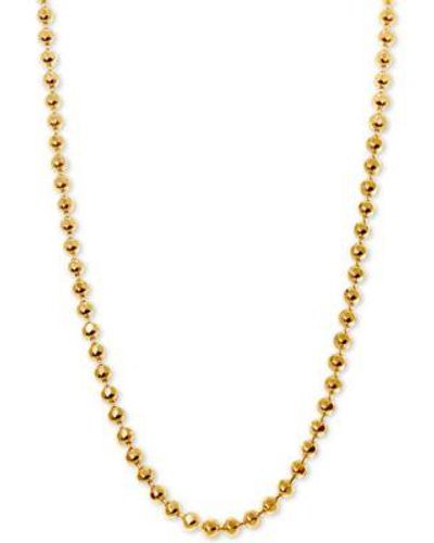 Alex Woo Beaded Ball Chain Necklaces In 14k Gold - Brown