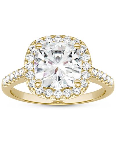 Charles & Colvard Moissanite Cushion Halo Ring (2-7/8 Ct. Tw. Diamond Equivalent - Metallic