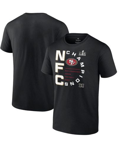 Fanatics San Francisco 49ers 2023 Nfc Champions Right Side Draw T-shirt - Black
