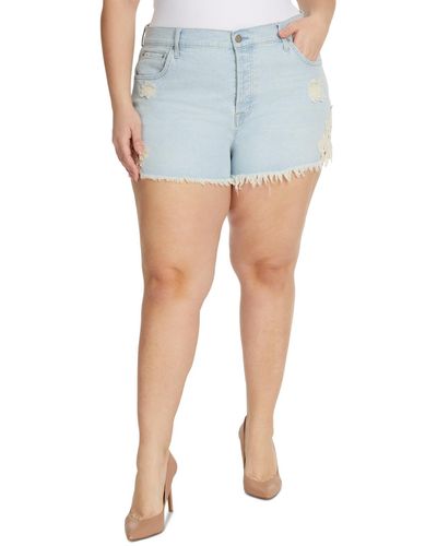 Jessica Simpson Trendy Plus Size Hug Me High-rise Jean Shorts - Blue