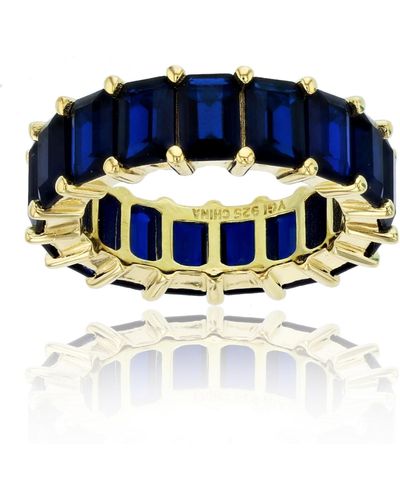 Macy's Created Spinel Emerald Cut Eternity Band - Blue