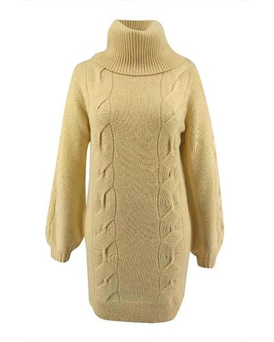 Bellemere New York Bellemere Cashmere Turtleneck Mini-sweater Dress - Metallic
