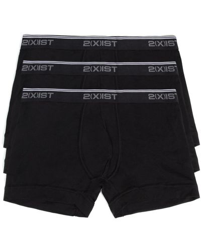 2xist Men's Cotton Stretch Boxer Briefs 3-pack - Black