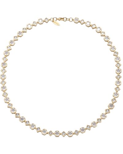 Bonheur Jewelry Milou Bezel Set Crystal Necklace - Natural