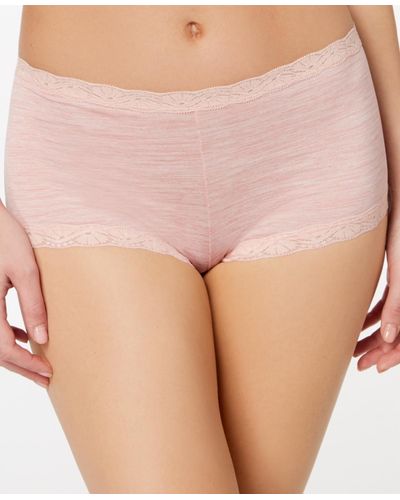 Maidenform Lace Trim Microfiber Boyshort Underwear 40760 - Pink