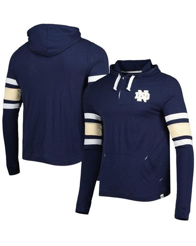 Colosseum Athletics Notre Dame Fighting Irish Lebowski Hoodie Long Sleeve T-shirt - Blue