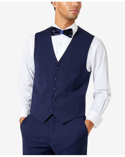 Tommy Hilfiger Modern-fit Flex Stretch Tuxedo Vest - Blue
